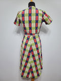 Colorful Plaid Dress <br> (B-36" W-27" H-33")