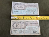 Set of 4 U.S. Military Payment Certificates PW
