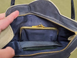 Tan and Blue "Strawberry" Purse