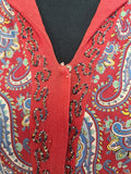 Red Paisley Dress with Beading <br> (B-41" W-34" H-41")