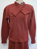 Dark Red Knit Sweater and Skirt Set <br> (B-42" W-24"-30" H-42")