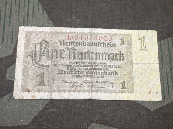 1 Rentenmark Bank Note