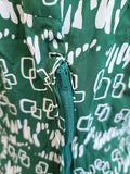 Green and White Print Dress <br> (B-42" W-33.5" H-38")