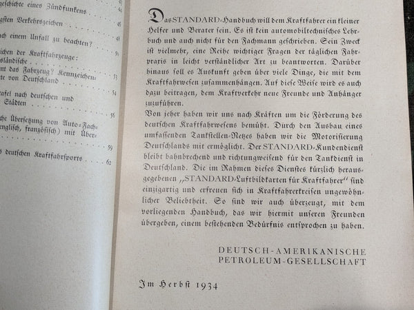Handbuch für Kraftfahrer Motorist Handbook 1934