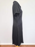 Black Seersucker Striped Material Dress <br> (B-40" W-33" H-40")