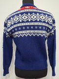 Blue Button Down Sweater <br> (B-36"-40" W-28"-34")