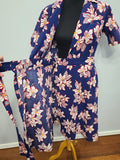 Flower Print Seersucker Wrap Dress <br> (26"-32" Waist)