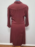 German Maroon Long Sleeve Dress <br> (B-40" W-34" H-40")