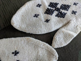 White and Blue Rayon Blend Mittens