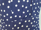 Dark Blue Polka Dot Dress <br> (B-35" W-27.5" H-35.5")