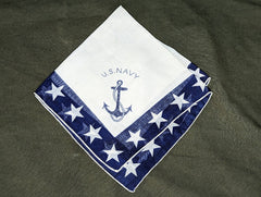 US Navy Anchor and Stars Sweetheart Hankie