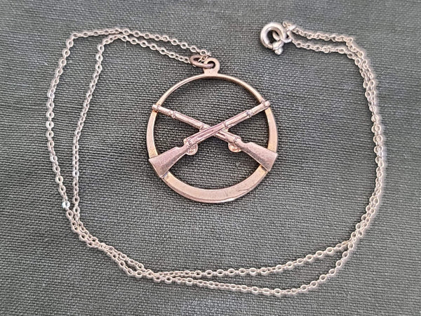 Crossed Rifle Sweetheart Necklace