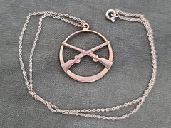 Crossed Rifle Sweetheart Necklace
