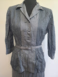 Gray Striped Skirt Suit (as-is) <br> (B-41" W-30.5" H-41")