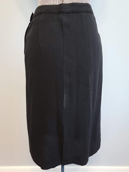 Black Rayon Beaded Skirt Suit Asymmetrical <br> (B-35" W-26" H-35")