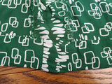 Green and White Print Dress <br> (B-42" W-33.5" H-38")