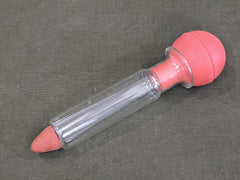 Wartime Glass and Rubber Evacuator Syringe