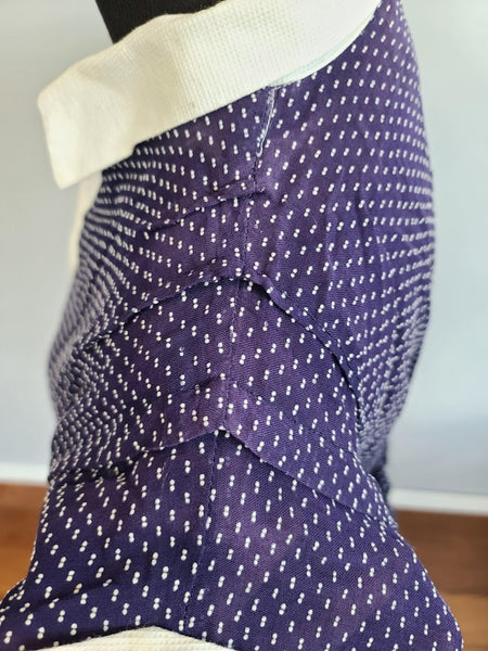 Blue Polka Dot Dress with Ties <br> (B-43" W-36" B-43")