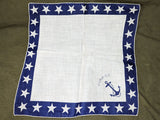 US Navy Anchor and Stars Sweetheart Hankie