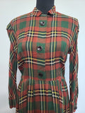 German Dark Plaid Dress <br> (B-38" W-28" H-40")
