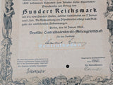 Bond for 100 Reichsmarks 1940