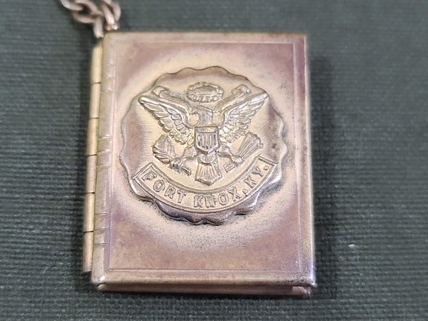 Army Sweetheart Fort Knox, KY Book Shaped Locket