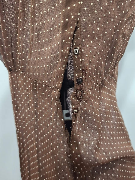 Brown Polka Dot Dress <br> (B-38" W-27" H-33")