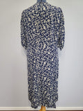 Blue and White Animal Novelty Print Dress <br> (B-47" W-37" H-44")