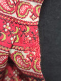 German Red Print Dirndl Dress <br> (B-35.5" W-27" H-45")