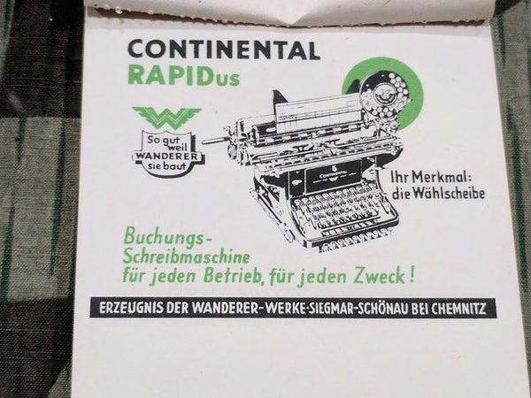 Continental Typewriter Advertising Notebook
