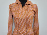 Orange Plaid Dress <br> (B-35" H-27.5" H-38")
