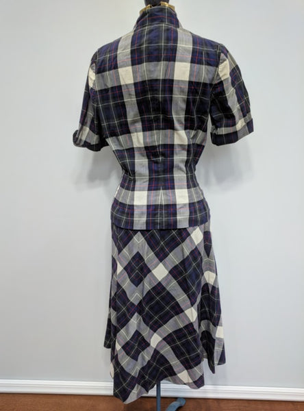 Plaid Outfit: Blouse and Skirt <br> (B-35" W-24" H-36")