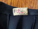 Black Rayon Dress with Army Eagle Button <br> (B-33" W-24" H-33")