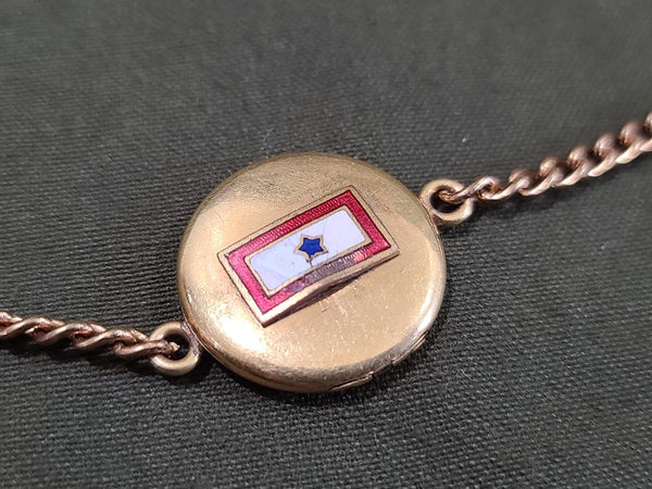 In Service Flag Locket Bracelet