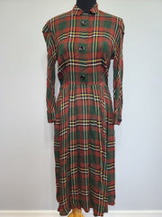 German Dark Plaid Dress <br> (B-38" W-28" H-40")