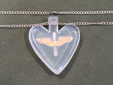 Lucite Heart Necklace with Air Army Corps Logo