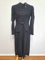 German Black Dress with Lace Inserts <br> (B-38" W-32" H-38")