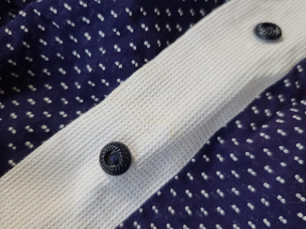 Blue Polka Dot Dress with Ties <br> (B-43" W-36" B-43")