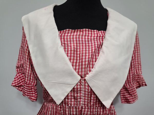 Red and White Checkered Dress (as-is) <br> (B-37" W-29" H-42")