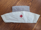 Red Cross Gray Lady Seersucker Uniform Dress & Hat <br> (B-44" W-39" H-46")