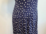 Dark Blue Polka Dot Dress <br> (B-35" W-27.5" H-35.5")