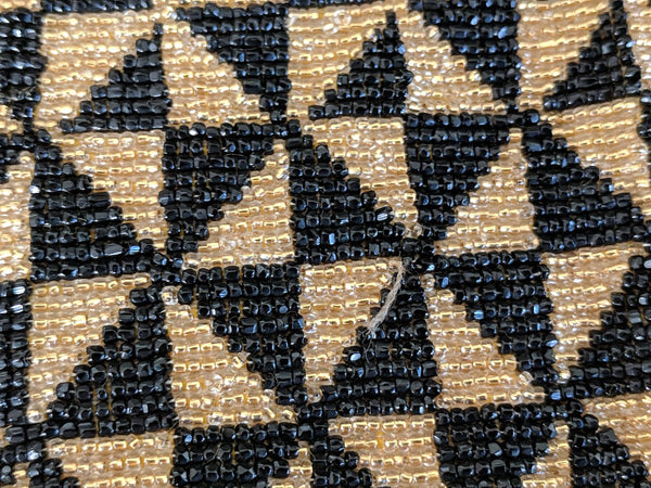 Black and Gold Beaded Handbag D.R.P.