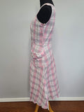 Pink Plaid Sleeveless Dress <br> (B-38" W-29.5" H-39")