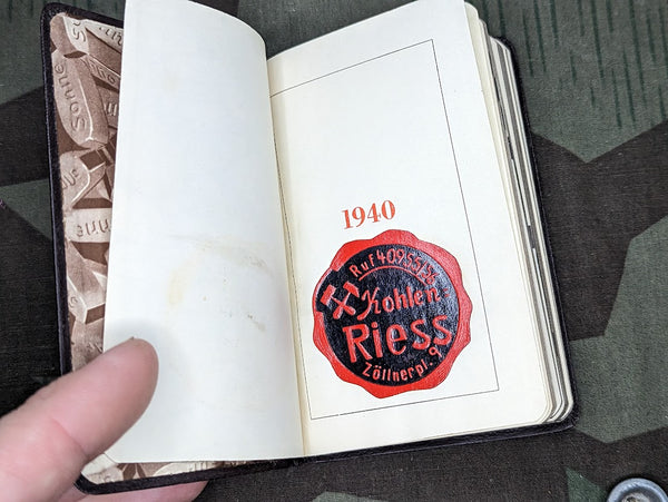 Sonne Brikett 1940 NSDAP Pocket Calendar (with Other Helpful Info)