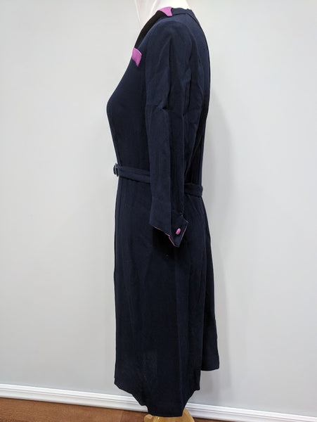 Blue Dress with Pink Trim <br> (B-38" W-32 1/2" H-38")