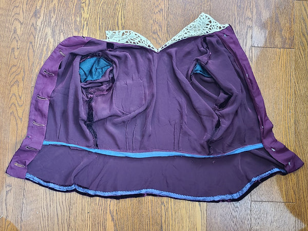 Burgundy Velvet Blouse <br> (B-34" W-26")