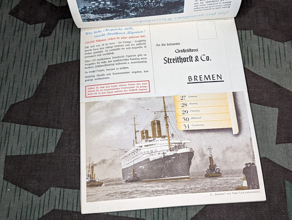Partial 1939 Calendar Coffee Advertising