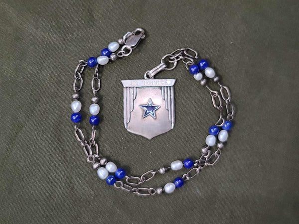 Blue Star In Service Bead Necklace