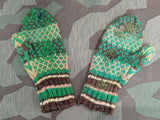 Brown Green and Cream Colored Mittens