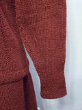 Dark Red Knit Sweater and Skirt Set <br> (B-42" W-24"-30" H-42")